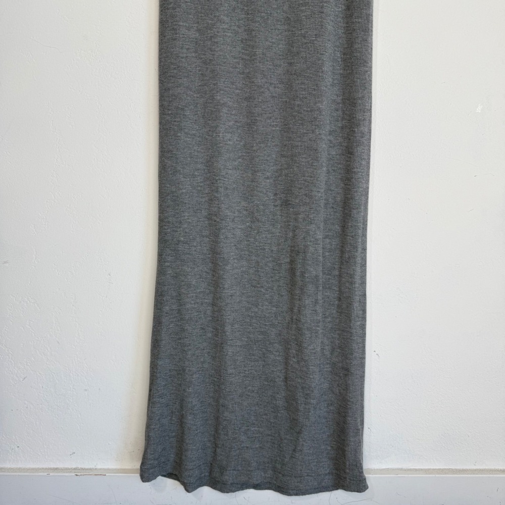 SKIMS Soft Lounge Long Sleeve Maxi Dress M Heather Grey Ribbed Modal Bodycon - Picture 10 of 12